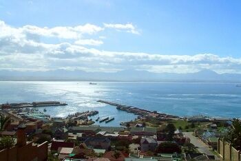 The Mossel Bay harbour, Outeniqua Ranges, Mossel Bay, Garden Route, Western Cape