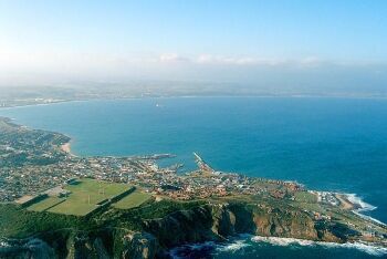 Mossel bay harbour and the Cape St Blaize Peninsula, Mossel Bay, Garden Route, Western Cape