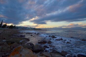 Last light at beach in Mossel Bay, Garden Route, Western Cape